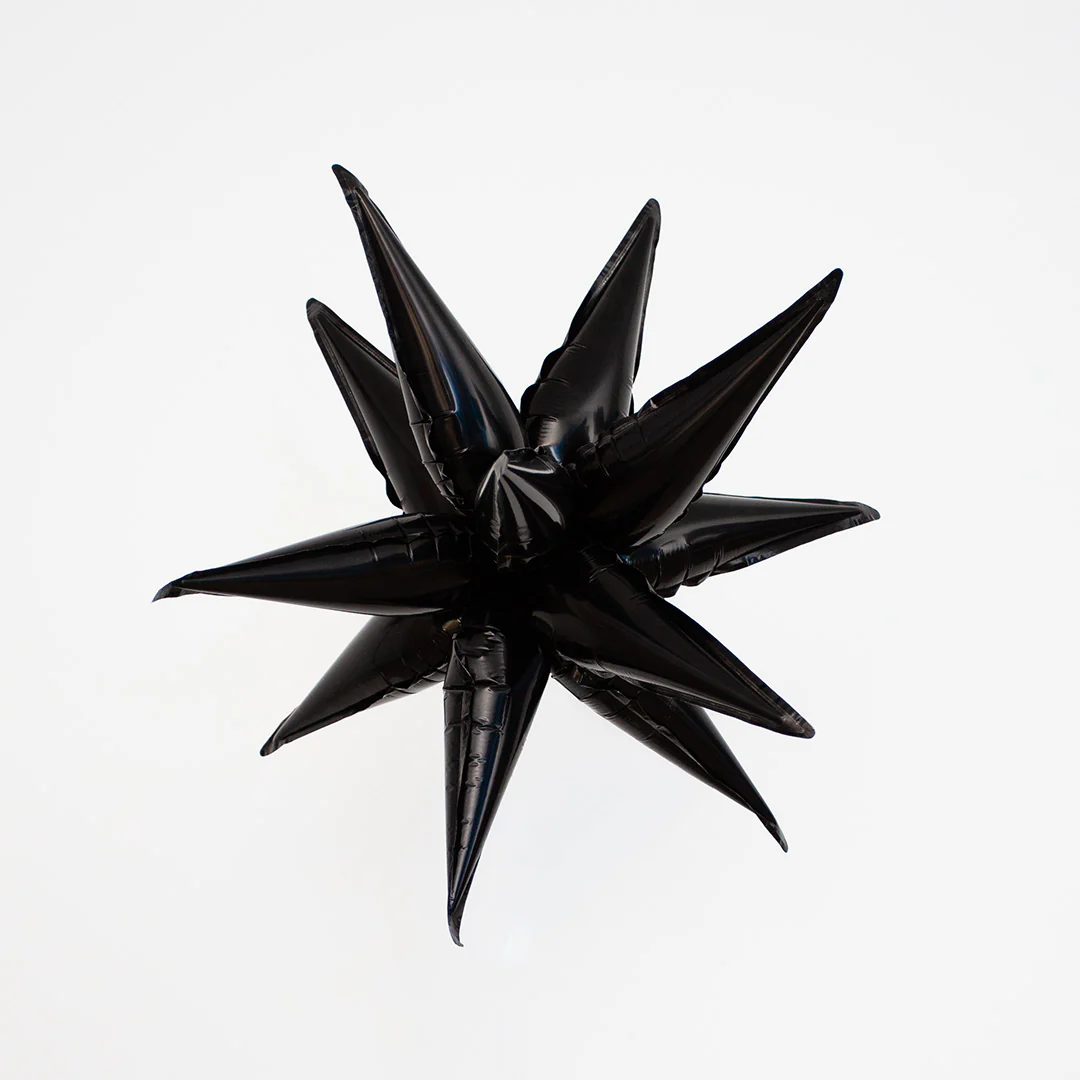 Burst Party Black 12" Mini Starburst Foil Balloon (1)